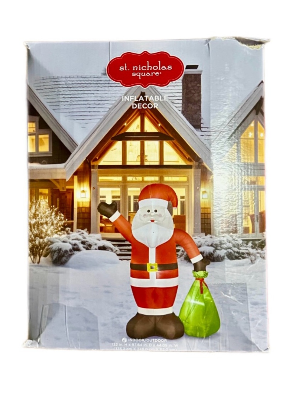 St. Nicholas Square 11 ft. Inflatable LED Santa Claus Christmas Yard Decor ~ New